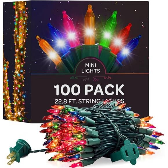 Christmas Lights [Set of 100] Multi-Colored Christmas Lights, UL Approved - Picture 1 of 8
